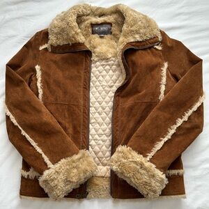 Wilsons Leather Cream Faux Fur Jacket
